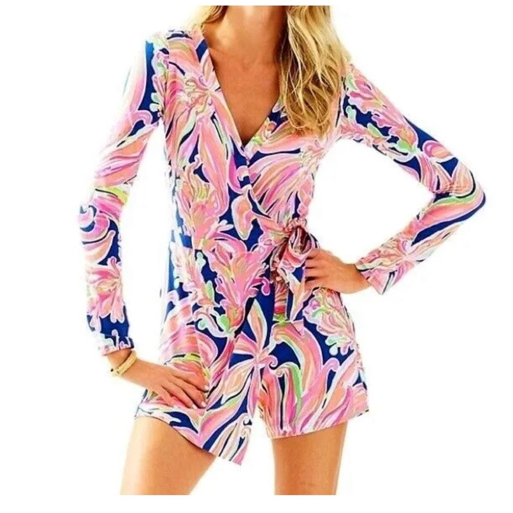 Lilly Pulitzer Tiki wrap print ROMPER sz XL